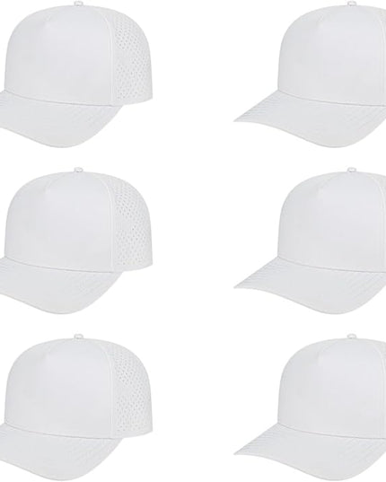 Cap America i8540 Premium Water-Resistant Perforated Medium Profile 5-Panel Cap w/UV Guard & Adjustable Snapback