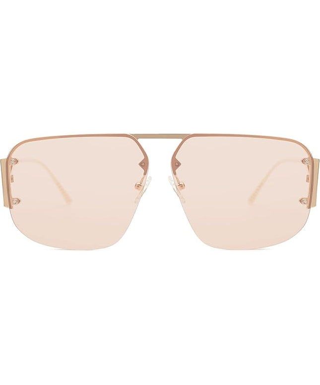 SOJOS Trendy Aviator Sunglasses Mens Womens Retro Metal Rimless Frame Shades Lentes De Sol Para Mujer SJ1192