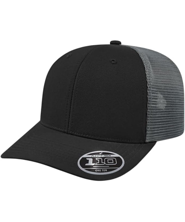 Cap America i8502 Flexfit 110 Premium Mid Profile 6-Panel Mesh Back Trucker Cap Hat w/UV Guard & Adjustable Snapback