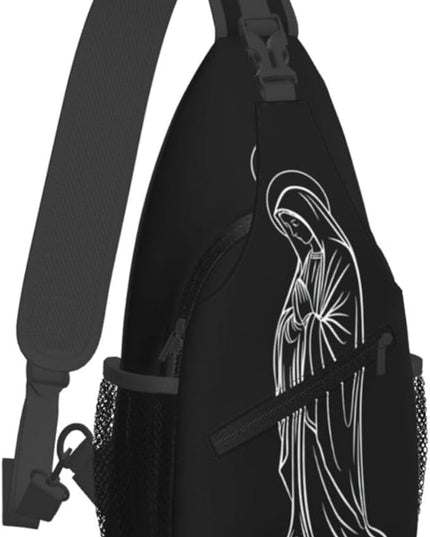Our Lady of Guadalupe Sling Bag Crossbody Bags Clovers Chest Bag for Travel Hiking for Men Women Line Mary 2