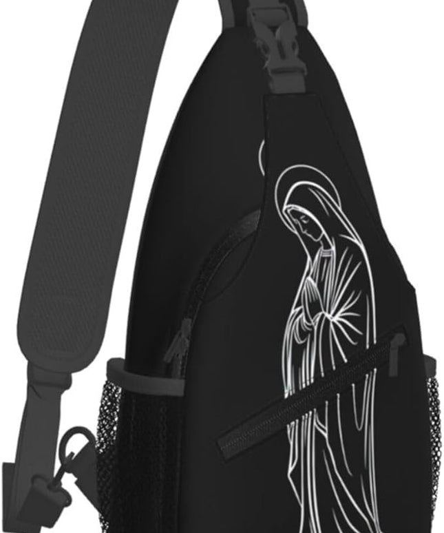 Our Lady of Guadalupe Sling Bag Crossbody Bags Clovers Chest Bag for Travel Hiking for Men Women Line Mary 2