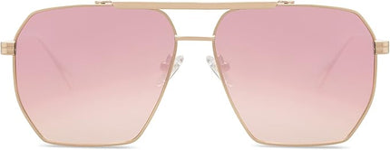 SOJOS Retro Oversized Square Polarized Sunglasses for Women Men Vintage Shades Classic Large Metal Sun Glasses