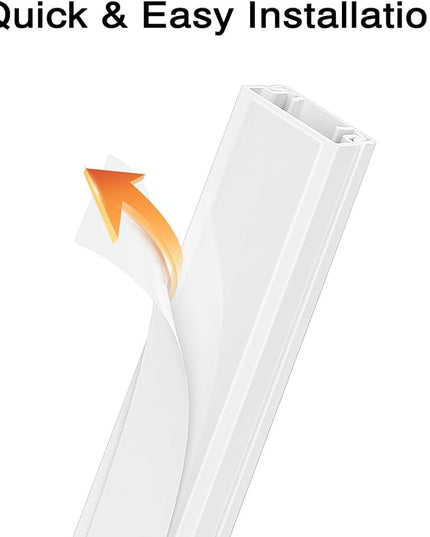 Delamu 56.7in Cord Hider, Cord Covers for Mini Wire on Wall, Paintable Cable Hider Wire Covers for Cords, Self-Adhesive Cable Cover Management, Easy Set-up Wires Hiders for TV, W0.55 H0.4in, White