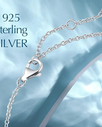 FANCIME Birthstone Necklaces for Women Fine Jewelry Sterling Silver Dainty Infinity Pendant Anniversary Birthday Christmas Gifts for Her Wife Mom Lady Daughter, Chain 16"+2" Extend