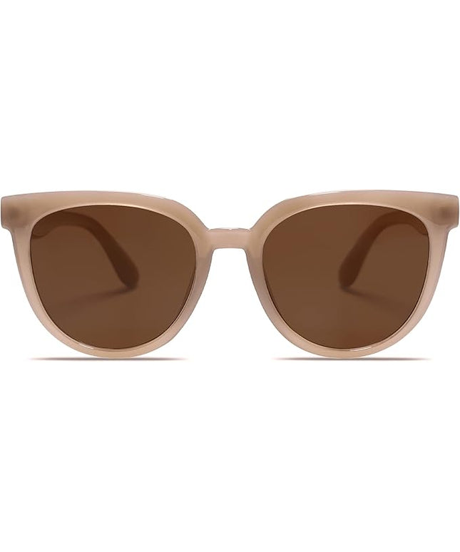 SOJOS Trendy Cat Eye Round Polarized Sunglasses for Women Fashion UV Protection Sunnies Sunglasses SJ2175