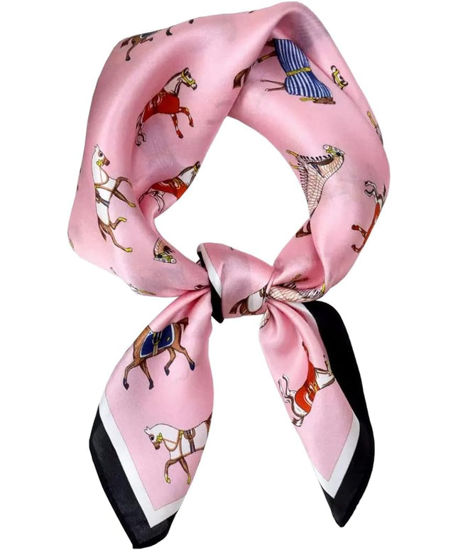 ANDANTINO 100% Pure Mulberry Silk Small Square Scarves -21'' x 21''- Digital Printed Neckerchief –Women Men Lightweight Scarf