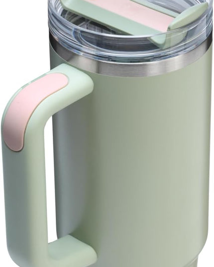 STANLEY Quencher H2.0 Tumbler with Handle and Straw 30 oz | Flowstate 3-Position Lid | Cup Holder Compatible for Travel | Insulated Stainless Steel Cup | BPA-Free | Lichen
