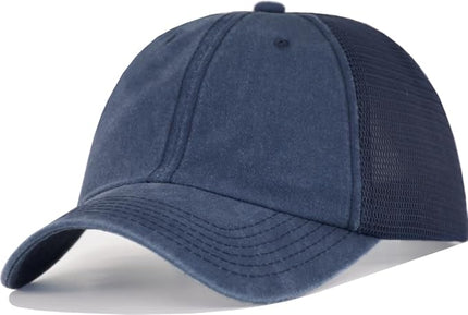CYGTE Distressed Soft Trucker Hat | XL/XXL Available | Unstructured Vinatge Washed Snapback Baseball Cap for Men Women