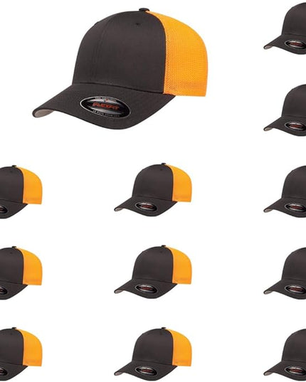 Flexfit 6511 Fitted Mid-Profile Stretchable Mesh Panels Trucker Cap | Bulk Pack Available