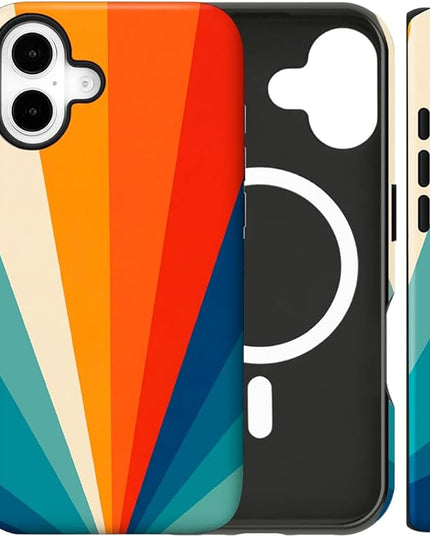 Magnetic for iPhone 17 Case Cute Frog Stripes Phone Case, Summer Shockproof Slim TPU and Hard PC Protective Phone Cover Compatible with MagSafe Designed for Women Girls