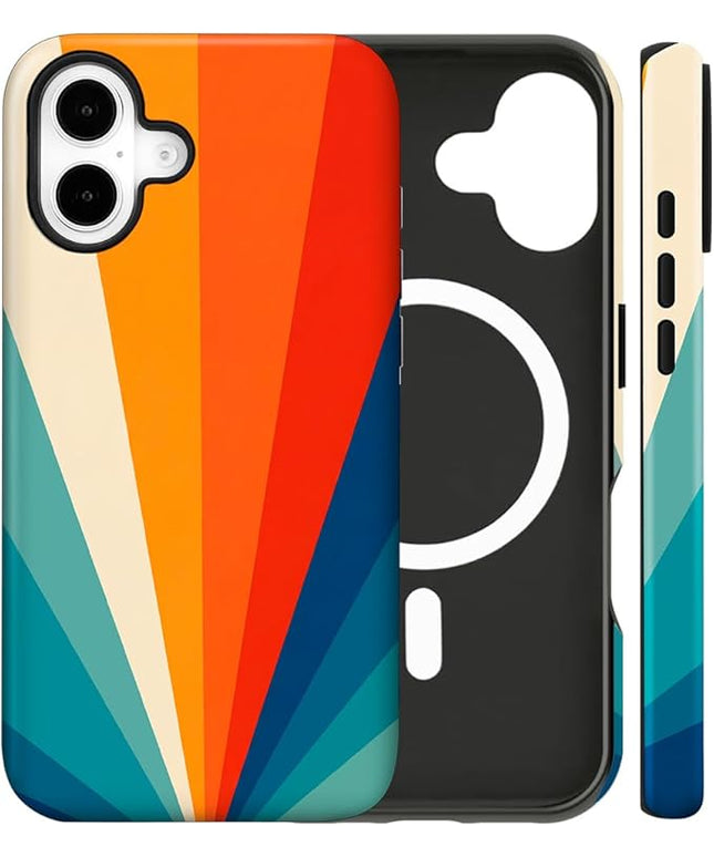 Magnetic for iPhone 17 Case Cute Frog Stripes Phone Case, Summer Shockproof Slim TPU and Hard PC Protective Phone Cover Compatible with MagSafe Designed for Women Girls