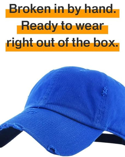 KBETHOS Vintage Washed Distressed Cotton Dad Hat Baseball Cap Adjustable Polo Trucker Unisex Style Headwear