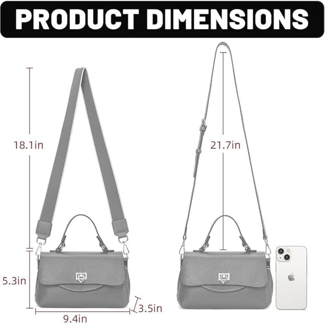 Soft Mini Crossbody Handbag, Genuine Leather Cute Shoulder Purse, Ladylike Daily Accessory