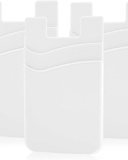 SS Phone Wallet, Card Holder for Phone Case Stick on Silicone Double Phone Pocket Suitable for iPhone Samsung Galaxy Any Smartphone 3 Pack
