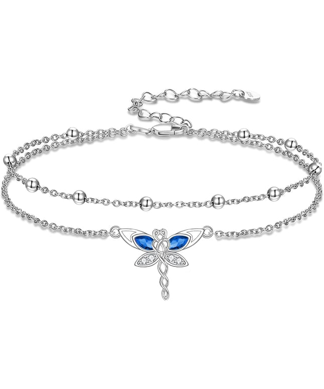 Dorunmo 925 Sterling Silver Infinity Heart Cross Circle Evil Eye Anklet Bracelets for Women Mother's Day Jewelry for Wife Girlfriend Mom Her
