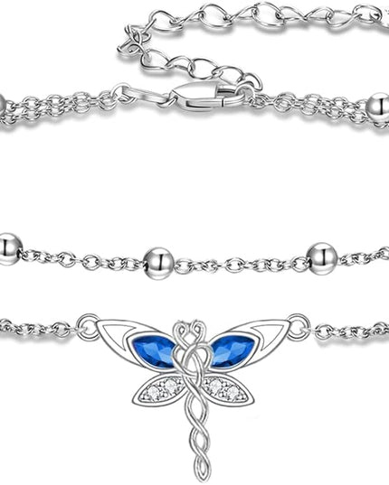 Dorunmo 925 Sterling Silver Infinity Heart Cross Circle Evil Eye Anklet Bracelets for Women Mother's Day Jewelry for Wife Girlfriend Mom Her