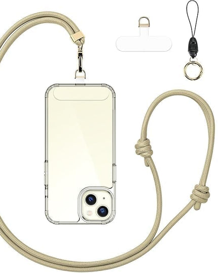 Anti-Theft Phone Lanyard Crossbody & Wrist Strap | 2 Phone Tabs, Secure Lock Design | Universal for All Phones | Adjustable Strap with Premium Metal Buckles | Skin-Friendly Nylon