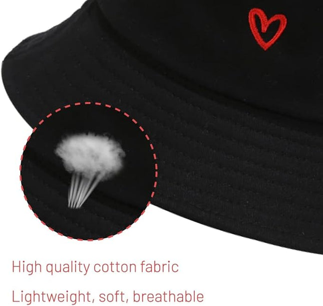 Cotton Bucket Hat for Women Men Summer Travel Sun Beach Bucket Cap, Unisex Outdoor Fisherman Hat