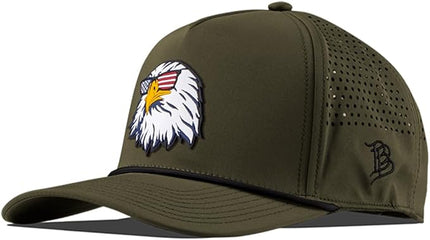 Branded Bills Party Eagle PVC Curved 5 Panel Rope Hat, Fits 7-7 7/8, Adjustable Snapback | Lightweight, Comfort Stretch