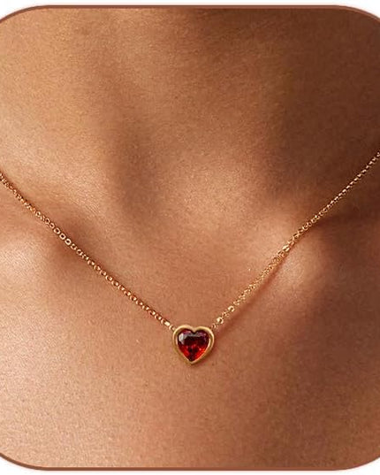 Cute Heart Necklace Dainty 18k Gold Plated Tiny Heart Pendant Choker Necklaces Small Gold Love Open Heart Chain Necklace for Women Simple Gold Necklace for Women Trendy Jewelry