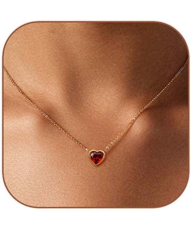 Cute Heart Necklace Dainty 18k Gold Plated Tiny Heart Pendant Choker Necklaces Small Gold Love Open Heart Chain Necklace for Women Simple Gold Necklace for Women Trendy Jewelry