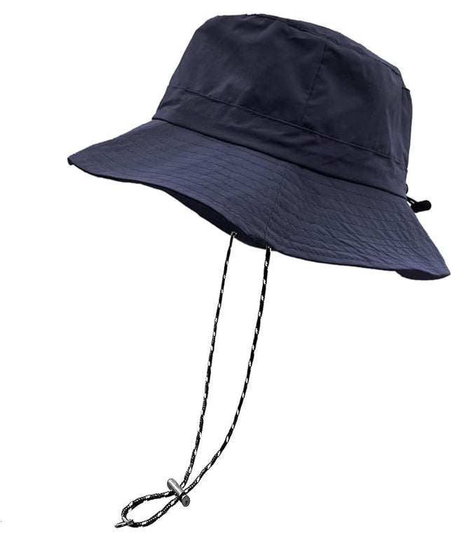woogwin Waterproof Bucket Rain Hat with Chin Strap Quick Dry Packable Boonie Sun Hat Safari Hat UV Protection