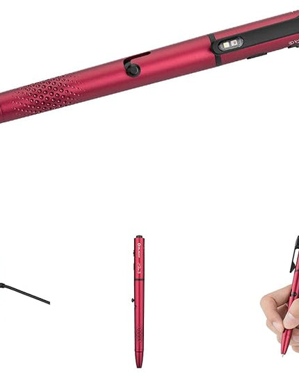 OLIGHT O'Pen 3 EDC Pen Light,120 Lumens with Green Beam, Red and White, USB-C Rechargeable LED Flashlight for Office, Writing, Presentation, Outdoor Uses, Professional Business Gift(Wine Red)