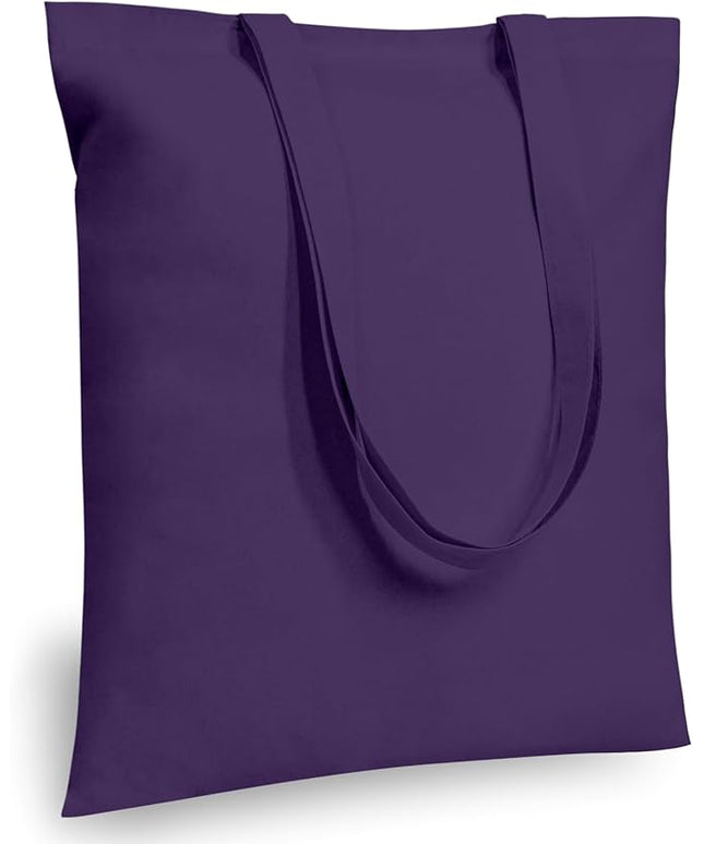 TOPDesign 24-Pack Economical 16"x15" Deep Purple Cotton Tote Bags, Lightweight Medium Reusable Grocery Shopping Cloth Bags, Suitable for DIY, Advertising, Promotion, Gift, Activity