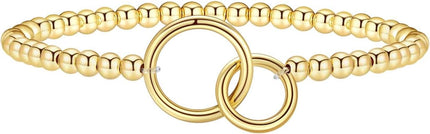 Gold Bracelets for Women 14K Gold Beaded Bracelets Stackable Bracelets for Women Gold Charm Bracelet Non Tarnish Gold Jewelry for Women Trendy