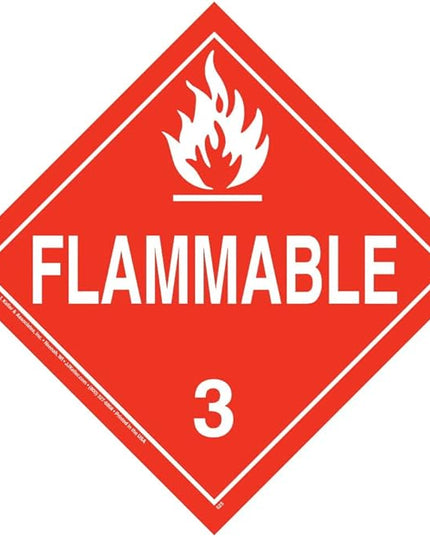 Class 3 Flammable Liquid Placard, Worded 10-pk. 10.75" x 10.75" Polycoated Tagboard for Temporary Applications, DOT Hazmat Compliant, J. J. Keller & Associates, Inc.