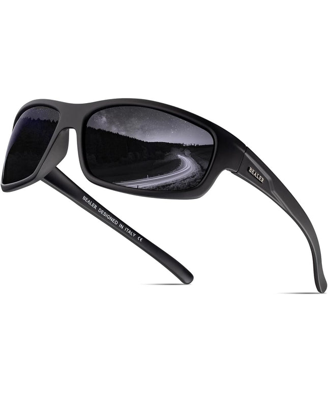 BEALER Polarized Sports Sunglasses for Men Lightweight TR90 Frame Sun Glasses Driving Cycling Fishing UV Protection Shades