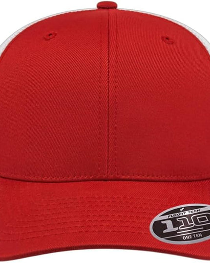 Cap America i8502 Flexfit 110 Premium Mid Profile 6-Panel Mesh Back Trucker Cap Hat w/UV Guard & Adjustable Snapback