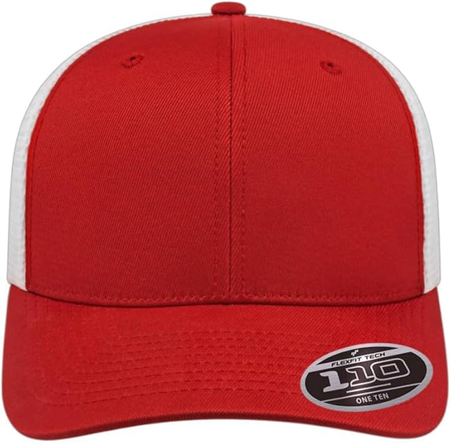 Cap America i8502 Flexfit 110 Premium Mid Profile 6-Panel Mesh Back Trucker Cap Hat w/UV Guard & Adjustable Snapback