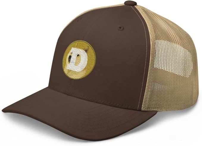 Dogecoin Crypto Embroidered Logo Trucker Cap