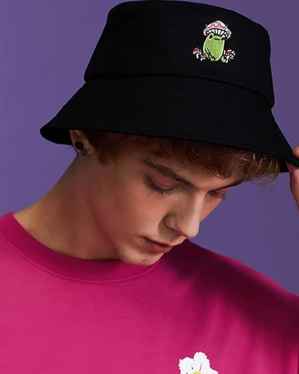 XYIYI Fashion Embroidery Bucket Hat Cotton Beach Fisherman Hats for Women Girls