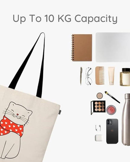 Eco Right Tote Bag for Women, Reusable Grocery Bag, Canvas Tote Bag for Shopping, Cotton Bag for Daily Use, Gifts for Women