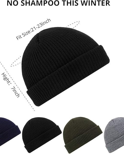 SATINIOR Trawler Beanie Watch Hat Roll-up Edge Skullcap Fisherman Beanie for Women Men