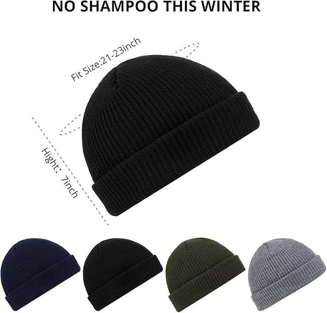 SATINIOR Trawler Beanie Watch Hat Roll-up Edge Skullcap Fisherman Beanie for Women Men