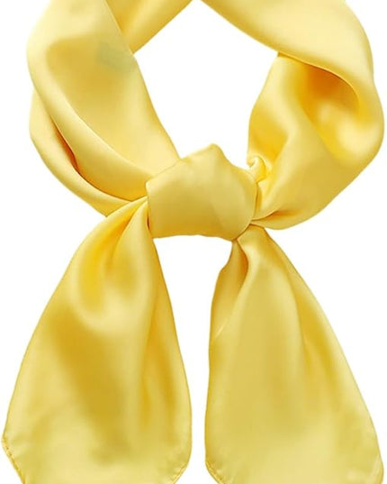 CHUNG Women's Square Satin Scarf 27.5" Bandanas Solid 50s Retro Neck Scarves Emulation Silk Handbag Hair Ribbons Necktie