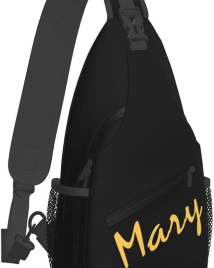 Our Lady of Guadalupe Sling Bag Crossbody Bags Clovers Chest Bag for Travel Hiking for Men Women Golden Mary 1
