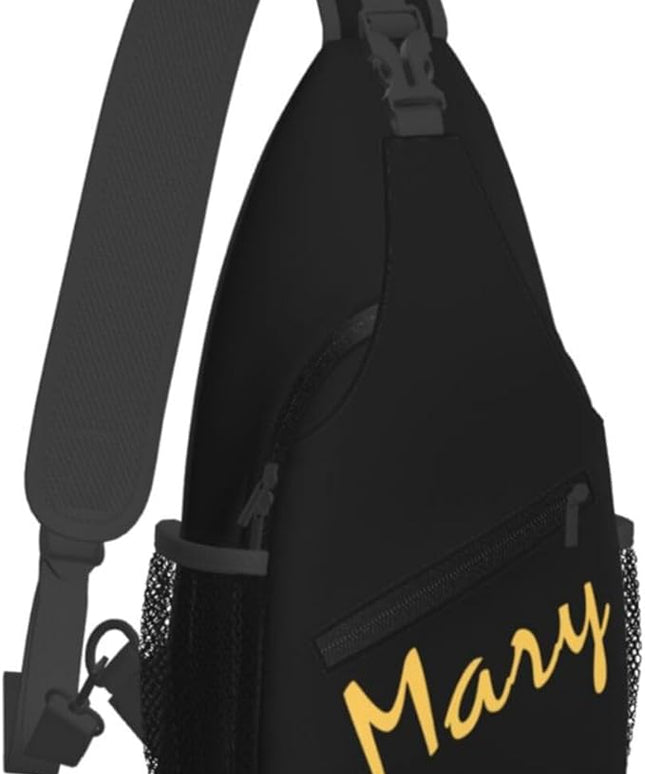 Our Lady of Guadalupe Sling Bag Crossbody Bags Clovers Chest Bag for Travel Hiking for Men Women Golden Mary 1