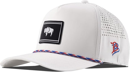 Branded Bills Wyoming Vintage PVC Curved 5 Panel Rope, Snapback Closure, Lightweight, Comfortable Baseball Cap