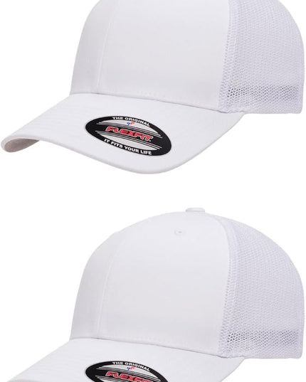 Flexfit 6511 Fitted Mid-Profile Stretchable Mesh Panels Trucker Cap | Bulk Pack Available