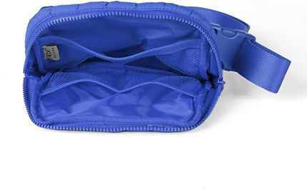 C.C Quilted Puffer Fanny Pack For Women Unisex - Daily Waist Crossbody Belt bag With Adjustable Strap (Cobalt Blue)