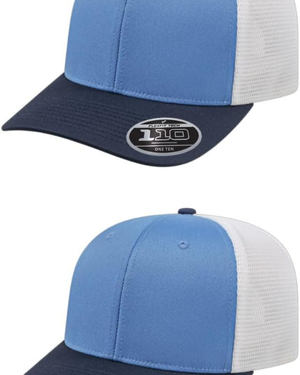 Cap America i8502 Flexfit 110 Premium Mid Profile 6-Panel Mesh Back Trucker Cap Hat w/UV Guard & Adjustable Snapback