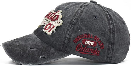 Classic Vintage Distressed Baseball Cap, Washed Cotton, Adjustable Fit