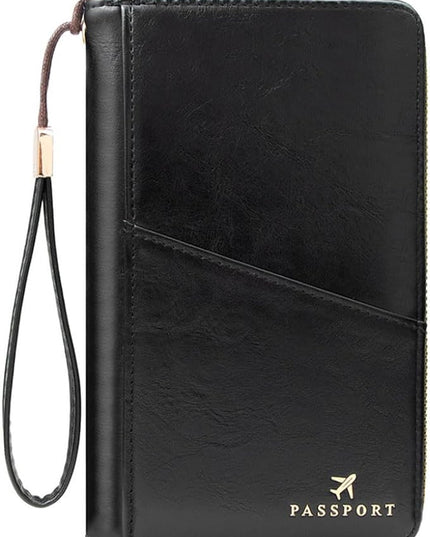 Passport Holder for Travel Women and Men RFID Passport Holder with Card Slots Holder Passport Case Passport cover Passport Wallet Travel Essentials and Accessories (Zipper, ZN-Black Zipper)
