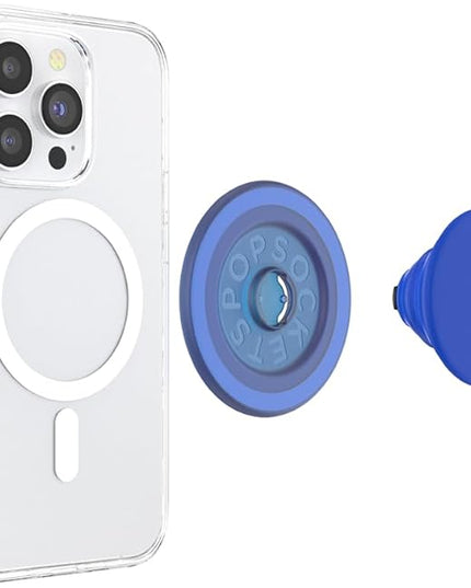 PopSockets Phone Grip for MagSafe with Kickstand, Magnetic Stand, Swappable Top, Secure Hold for iPhone MagSafe Cases, Phone & Tablet Grip - Cobalt