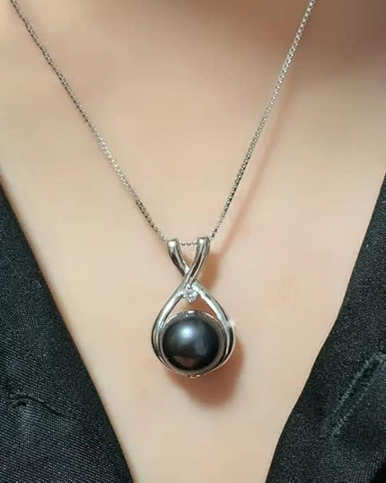 Gifts for Wife Women Anniversary-Tahitian Black Pearl Necklace-Mom Girlfriend Her Fine Jewelry Mothers Day Valentines Christmas Birthdays Gift