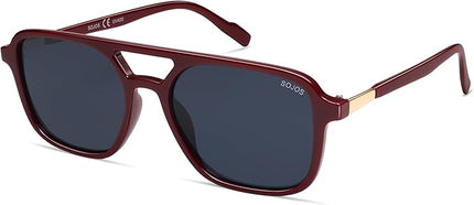 SOJOS Retro Aviator Sunglasses for Women Men,Trendy Rectangle Womens Mens Shades Sun Glasses SJ2202